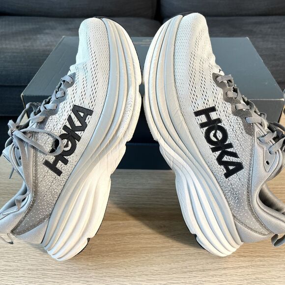 Hoka One One Bondi 8 'Sharkskin Harbor Mist' Gray Running Shoes Men's Size 8D - Picture 7 of 12